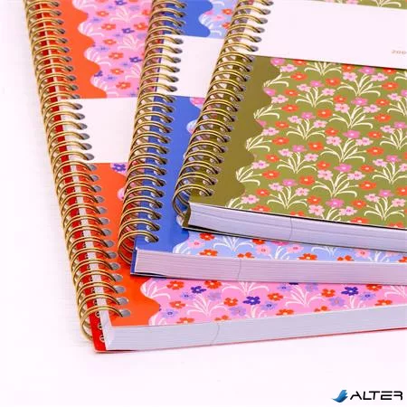 Spirálfüzet, A4+, vonalas, 100 lap, PUKKA PAD "Floral Jotta Notebook", vegyes minta