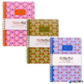   Spirálfüzet, A5, vonalas, 100 lap, PUKKA PAD "Floral Jotta Notebook", vegyes minta