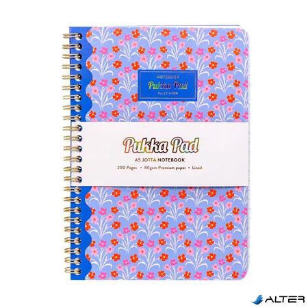 Spirálfüzet, A5, vonalas, 100 lap, PUKKA PAD "Floral Jotta Notebook", vegyes minta