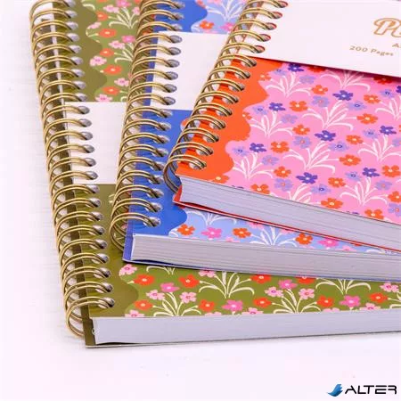 Spirálfüzet, A5, vonalas, 100 lap, PUKKA PAD "Floral Jotta Notebook", vegyes minta