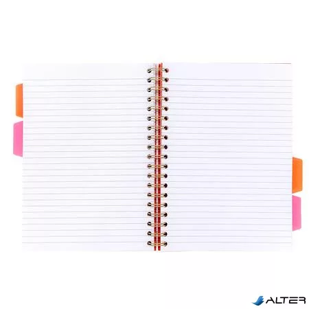 Spirálfüzet, B5, vonalas, 100 lap, PUKKA PAD "Floral Project Book", vegyes minta