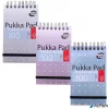 Jegyzetfüzet, A7, spirálozott, vonalas, 50 lap, PUKKA PAD "Metallic Pocket Book", vegyes színek