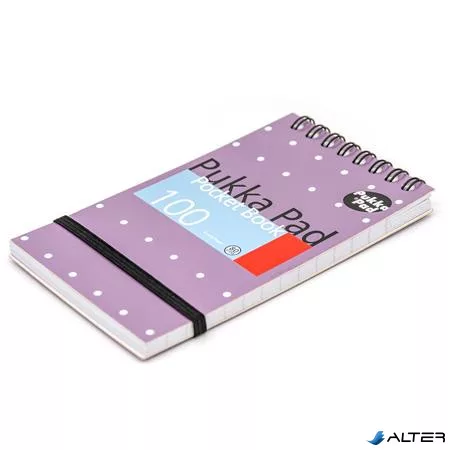 Jegyzetfüzet, A7, spirálozott, vonalas, 50 lap, PUKKA PAD "Metallic Pocket Book", vegyes színek
