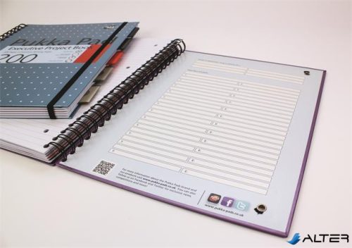 Spirálfüzet, A4+, vonalas, 100 lap, PUKKA PAD 'Metallic Project Book', vegyes szín