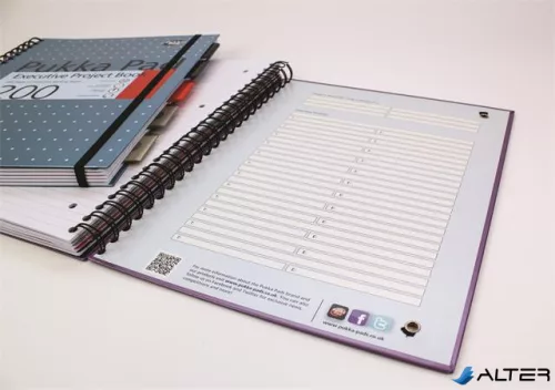 Spirálfüzet, A4+, vonalas, 100 lap, PUKKA PAD 'Metallic Project Book', vegyes szín