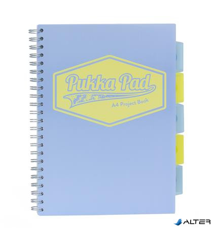 Spirálfüzet, A4, vonalas, 100 lap, PUKKA PAD 'Pastel project book', vegyes szín