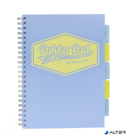 Spirálfüzet, A4, vonalas, 100 lap, PUKKA PAD "Pastel project book", vegyes szín
