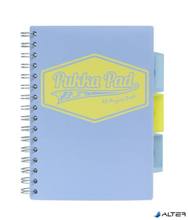 Spirálfüzet, A5, vonalas, 100 lap, PUKKA PAD "Pastel project book", vegyes szín