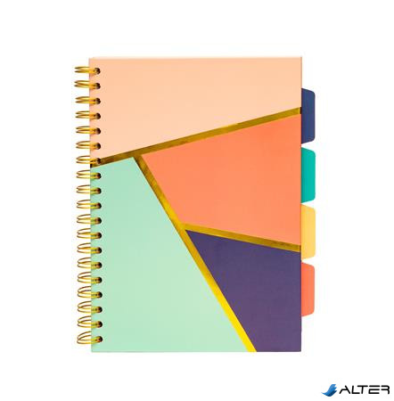 Spirálfüzet, B5, vonalas, 100 lap, PUKKA PAD "Floral Love Project Book", vegyes minta