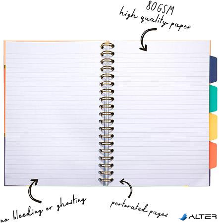 Spirálfüzet, B5, vonalas, 100 lap, PUKKA PAD "Floral Love Project Book", vegyes minta