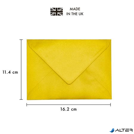 Boríték, C6, enyvezett, PUKKA PAD "Gold", arany