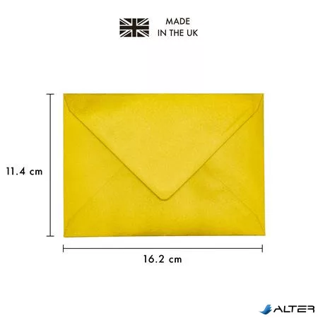 Boríték, C6, enyvezett, PUKKA PAD "Gold", arany