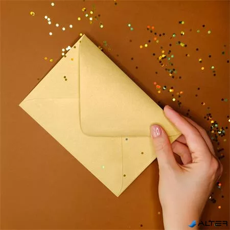 Boríték, C6, enyvezett, PUKKA PAD "Gold", arany