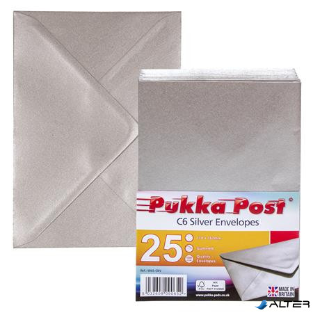 Boríték, C6, szilikonos, PUKKA PAD "Silver", ezüst