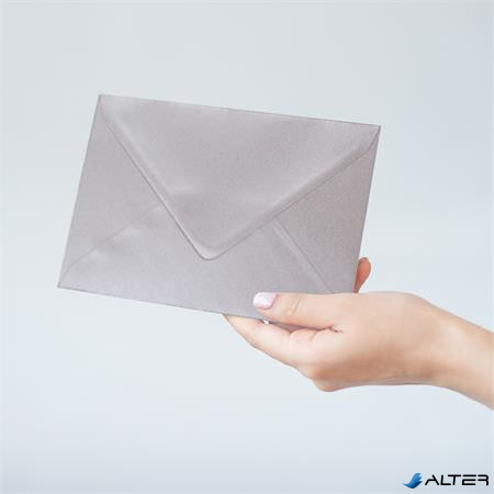 Boríték, C6, enyvezett, PUKKA PAD "Silver", ezüst