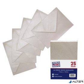   Boríték, C6, enyvezett, PUKKA PAD "Fresh White", elefántcsont fehér