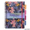 Spirálfüzet, B5, vonalas, 100 lap, PUKKA PAD "Project Book Bloom", vegyes minta