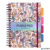 Spirálfüzet, B5, vonalas, 100 lap, PUKKA PAD "Project Book Bloom", vegyes minta