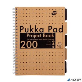   Spirálfüzet, A4, vonalas, 100 lap, PUKKA PAD 'Kraft project book'