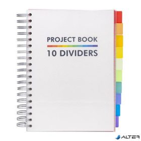   Spirálfüzet, B5, vonalas, 200 lap, PUKKA PADS 'White Project Book', fehér