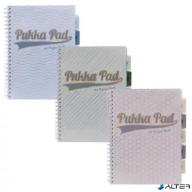   Spirálfüzet, A4, vonalas, elválasztóval, 100 lap, PUKKA PAD "Haze Project Book", vegyes szín