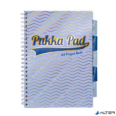 Spirálfüzet, A4, vonalas, elválasztóval, 100 lap, PUKKA PAD "Haze Project Book", vegyes szín