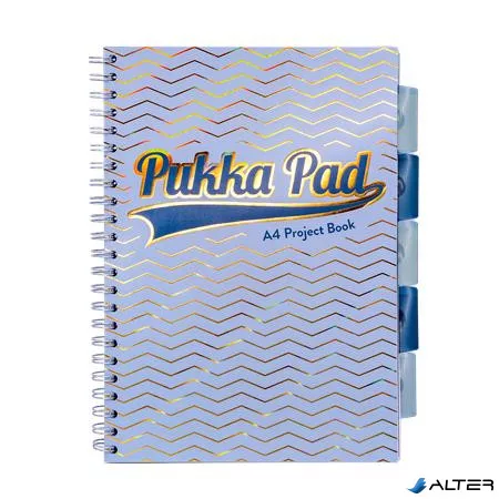 Spirálfüzet, A4, vonalas, elválasztóval, 100 lap, PUKKA PAD "Haze Project Book", vegyes szín