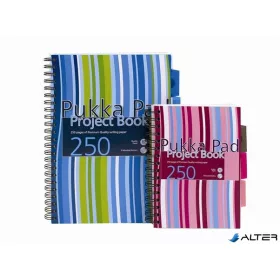   Spirálfüzet, A4, vonalas, 125 lap, PUKKA PAD "Stripe project book"