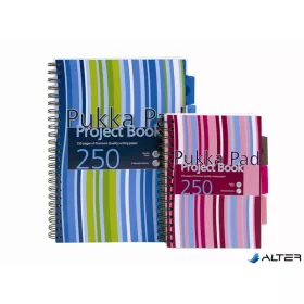   Spirálfüzet, A5, vonalas, 125 lap, PUKKA PAD "Stripe project book"