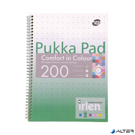 Spirálfüzet, A4, vonalas, 100 lap, PUKKA PAD "Irlen Jotta Green"