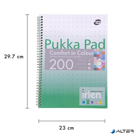 Spirálfüzet, A4, vonalas, 100 lap, PUKKA PAD "Irlen Jotta Green"