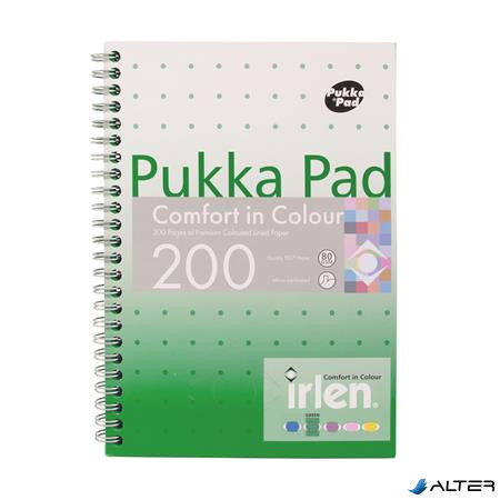 Spirálfüzet, A5, vonalas, 100 lap, PUKKA PAD "Irlen Jotta Green"
