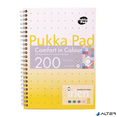 Spirálfüzet, A5, vonalas, 100 lap, PUKKA PAD "Irlen Jotta Gold"