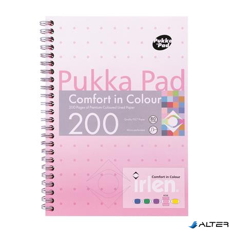 Spirálfüzet, A5, vonalas, 100 lap, PUKKA PAD "Irlen Jotta Rose"