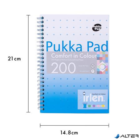 Spirálfüzet, A5, vonalas, 100 lap, PUKKA PAD "Irlen Jotta Turquise"