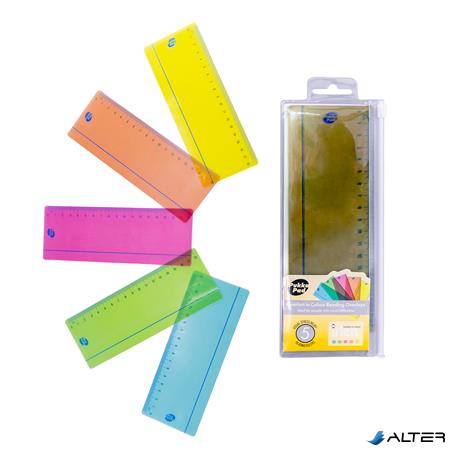 Vonalzó készlet, műanyag, 18 cm, PUKKA PAD "Irlen", 5 különböző szín