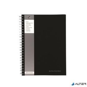   Spirálfüzet, A4, vonalas, 80 lap, PUKKA PAD 'Black', fekete