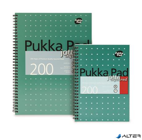Spirálfüzet, A5, kockás, 100 lap, PUKKA PAD, "Metallic Jotta"