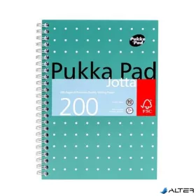   Spirálfüzet, A5, vonalas, 100 lap, PUKKA PAD, "Metallic Jotta"