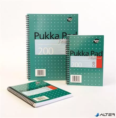 Spirálfüzet, A5, vonalas, 100 lap, PUKKA PAD, "Metallic Jotta"
