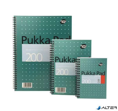 Spirálfüzet, A6, vonalas, 100 lap, PUKKA PAD, 'Metallic Jotta'