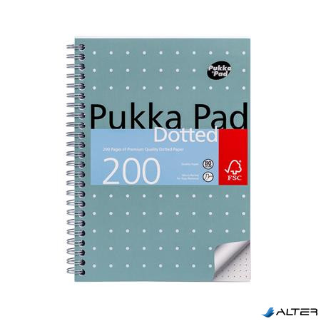 Spirálfüzet, A5, pontrácsos, 100 lap, PUKKA PAD "Metallic Jotta"
