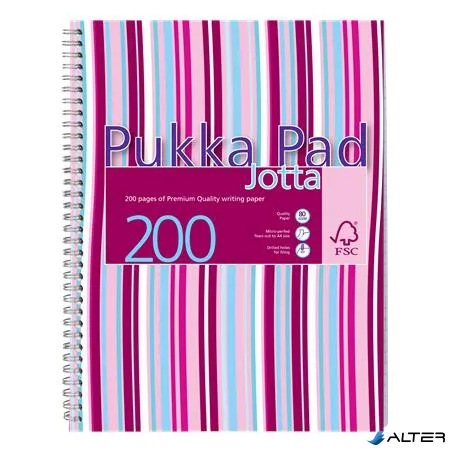 Spirálfüzet, A4+, vonalas, 100 lap, PUKKA PAD "Stripe Jotta"