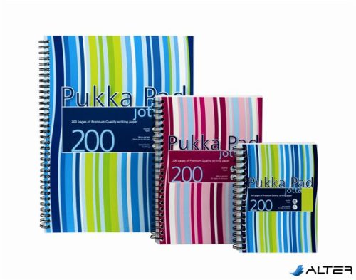 Spirálfüzet, A6, vonalas, 100 lap, PUKKA PAD "Stripe Jotta"