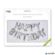 Léggömb, 40 cm, PUKKA PAD 'Happy Birthday', ezüst