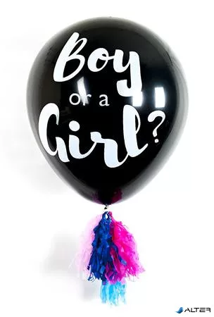 Léggömb, 91 cm, PUKKA PAD "Boy or a Girl", konfettivel