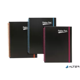   Spirálfüzet, A4+, vonalas, 100 lap, PUKKA PAD, "Neon notepad"