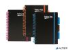 Spirálfüzet, A5, vonalas, 100 lap, PUKKA PAD, 'Neon black project book'