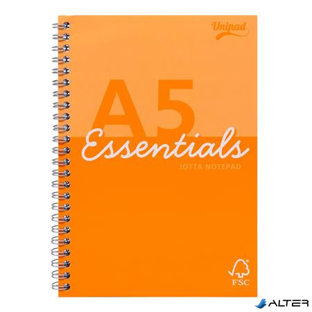 Spirálfüzet, A5, vonalas, 80 lap, PUKKA PAD "Unipad Essentials Jotta", vegyes