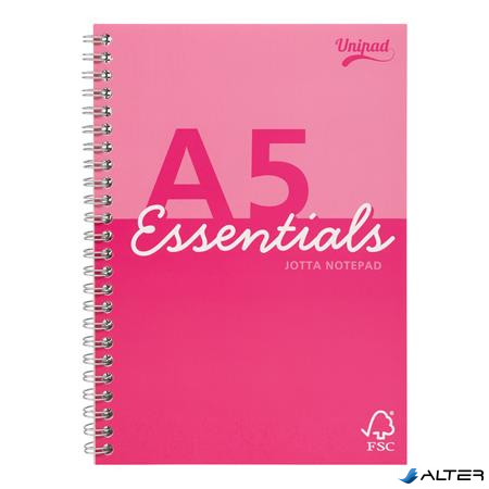 Spirálfüzet, A5, vonalas, 80 lap, PUKKA PAD 'Unipad Essentials Jotta', vegyes